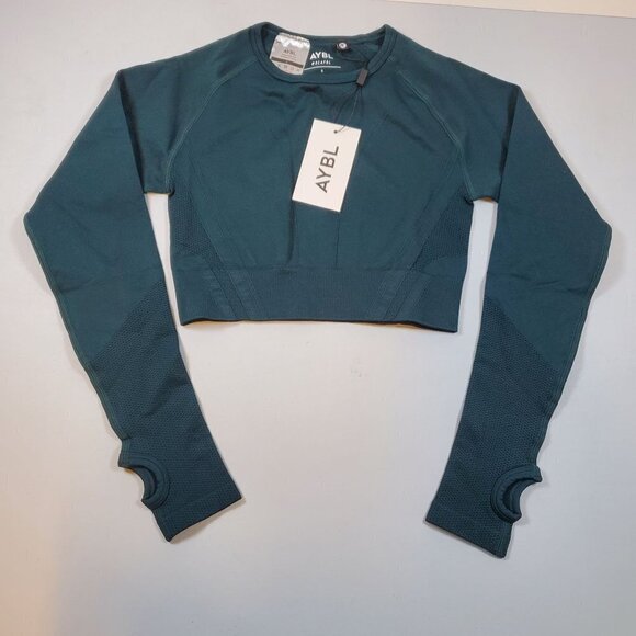 AYBL Balance V2 Seamless Long Sleeve Crop Top Size Small Womens NWT Ribbed Gym - Picture 3 of 16